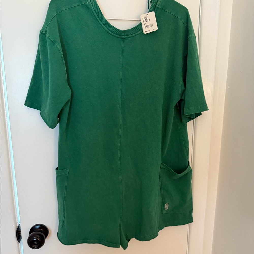 Green Short Sleeve Romper